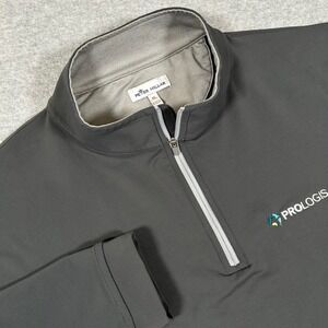 Peter Millar Perth Prformance Quarter Zip Mens XL Grey Golf Stretch *Logo & Flaw